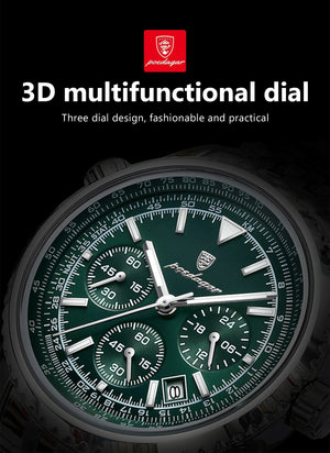 Planet Gates 960 Rose Gold Gold POEDAGAR Luxury Military Watch for Men Waterproof Luminous Date Chronograph Man Watch Sport Quartz Stainless Steel Men's Watches