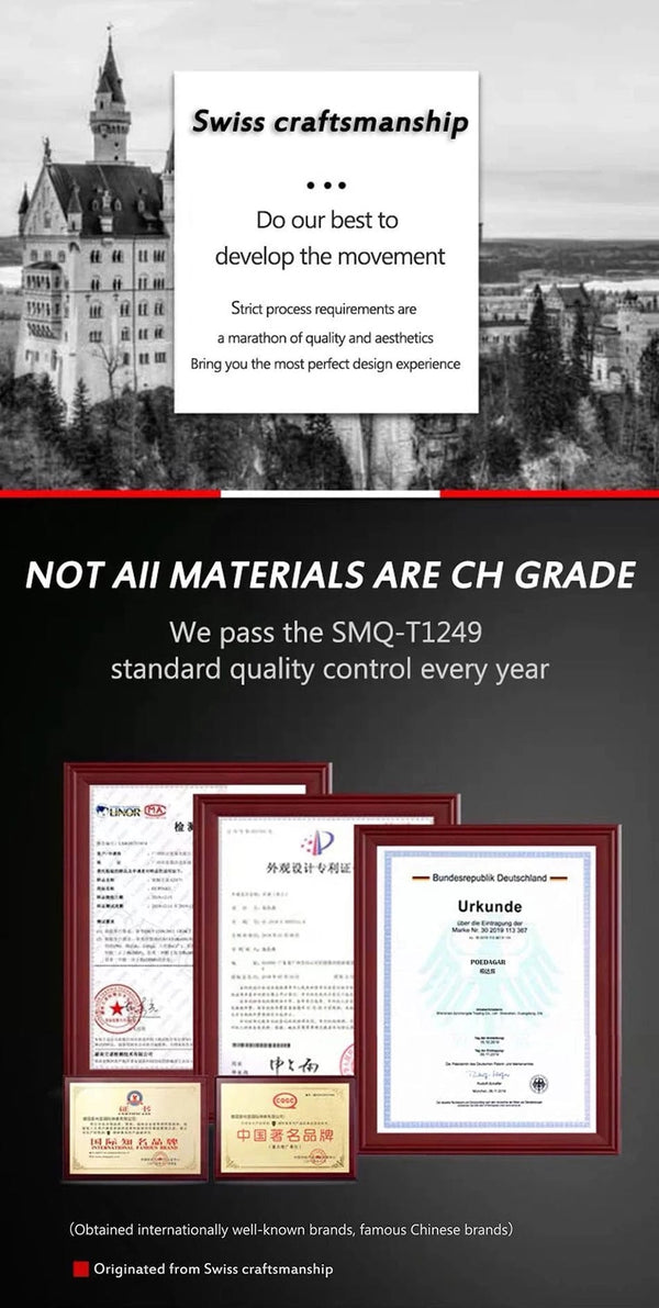 Planet Gates 960 Rose Gold Gold POEDAGAR Luxury Military Watch for Men Waterproof Luminous Date Chronograph Man Watch Sport Quartz Stainless Steel Men's Watches