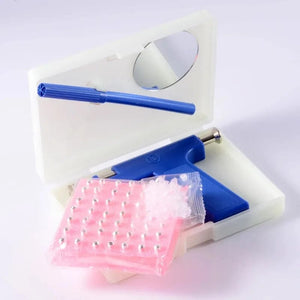 Planet Gates 98pcs Professional Ear Piercing Gun Tool Kit,Ear Studs Nose Navel Lips Tongue Piercing Gun Machine Safty Sterile Piercer