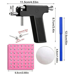 Planet Gates 98pcs Professional Ear Piercing Gun Tool Kit,Ear Studs Nose Navel Lips Tongue Piercing Gun Machine Safty Sterile Piercer