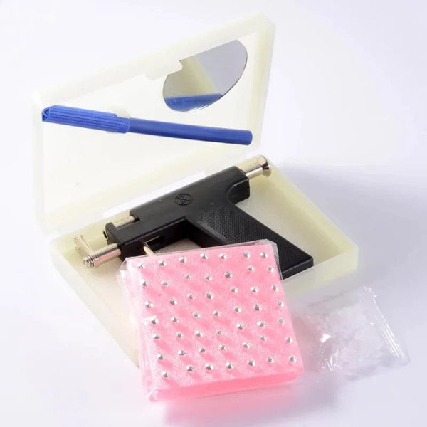 Planet Gates 98pcs Professional Ear Piercing Gun Tool Kit,Ear Studs Nose Navel Lips Tongue Piercing Gun Machine Safty Sterile Piercer