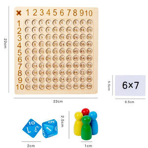 Planet Gates 99 Multiplication Board Game Wooden Montessori  Kids Learning Educational Toys Math Counting Hundred Board Interactive Thinking