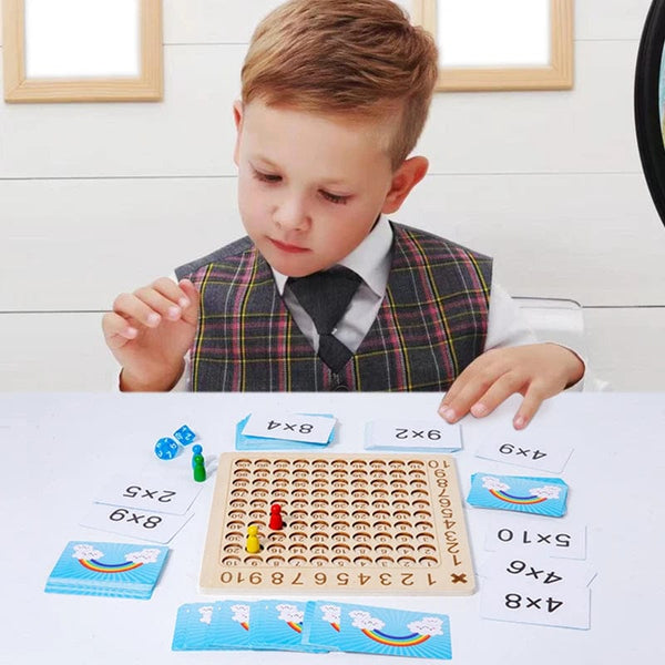 Planet Gates 99 Multiplication Board Game Wooden Montessori  Kids Learning Educational Toys Math Counting Hundred Board Interactive Thinking