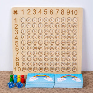 Planet Gates 99 Multiplication Board Game Wooden Montessori  Kids Learning Educational Toys Math Counting Hundred Board Interactive Thinking