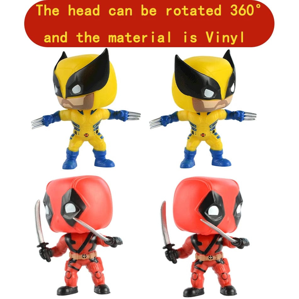 Planet Gates 9CM 1PCS 3 POP Deadpool Action Figure Deadpool 3 Deadpool Wolverine Action Figure Marvel Movie Characters Figure Toy Doll Model Kid Gifts