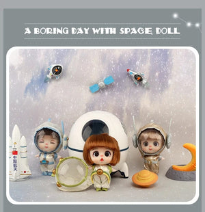 Planet Gates 9cm Mini Doll  Astronauts  Animals Key Pendant Bjd Pocket Dolls Toys Girl Reborn Kit Baby Toys for Children Baby Boy Accessories