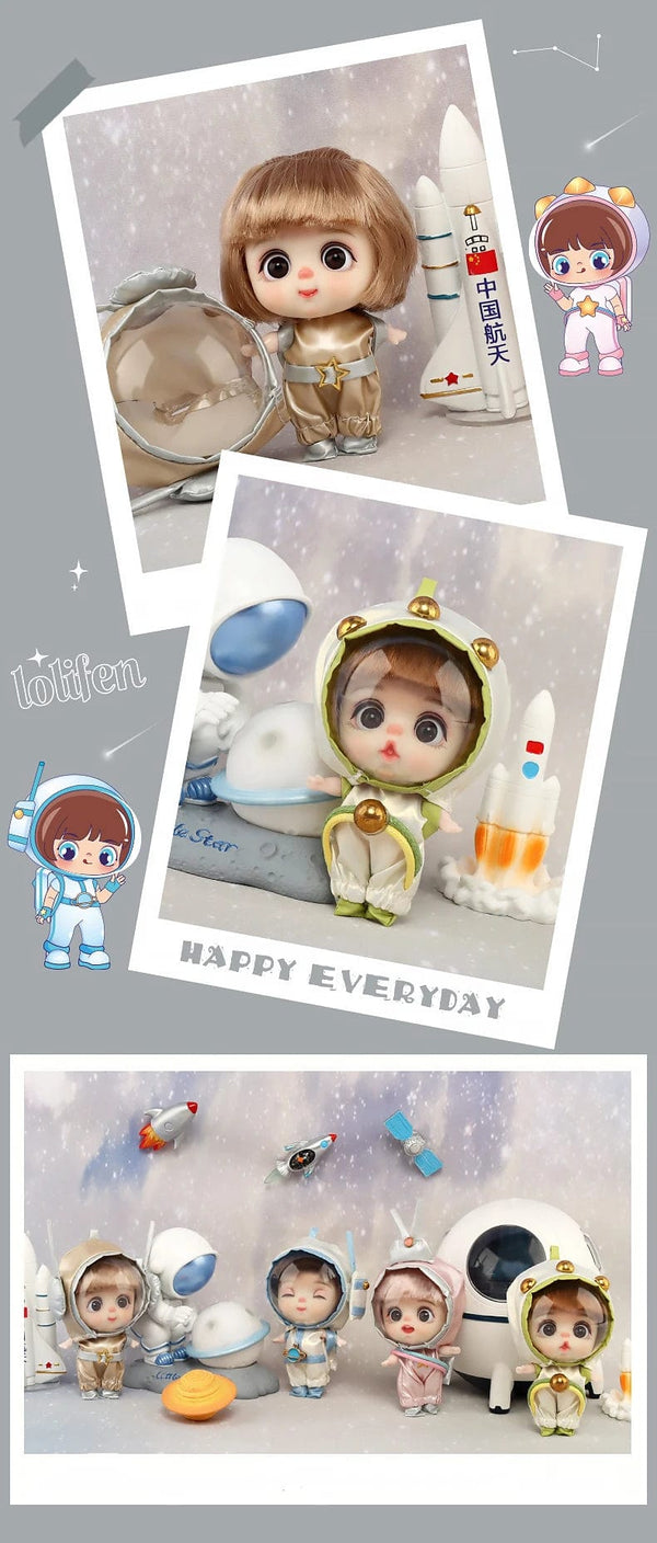 Planet Gates 9cm Mini Doll  Astronauts  Animals Key Pendant Bjd Pocket Dolls Toys Girl Reborn Kit Baby Toys for Children Baby Boy Accessories