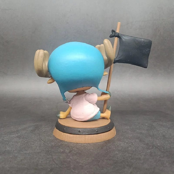 Planet Gates 9cm One Piece Figure Anime Chopper With Flag Action Figurine Doll Model Toys PVC Statue Collection Car Decoration Children Gifts