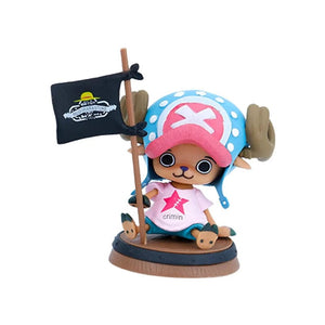 Planet Gates 9cm One Piece Figure Anime Chopper With Flag Action Figurine Doll Model Toys PVC Statue Collection Car Decoration Children Gifts