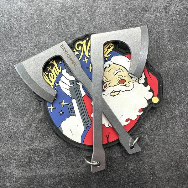 Planet Gates 9Cr18Mov Stainless Steel Axe blade Kinfe Pendant Outdoor Decorations Necklace Bracelet Camping Gear EDC Tools K-sheath Bead Chai