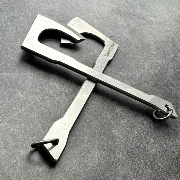 Planet Gates 9Cr18Mov Stainless Steel Axe blade Kinfe Pendant Outdoor Decorations Necklace Bracelet Camping Gear EDC Tools K-sheath Bead Chai