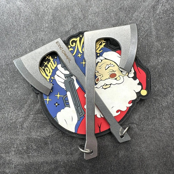 Planet Gates 9Cr18Mov Stainless Steel Axe blade Kinfe Pendant Outdoor Decorations Necklace Bracelet Camping Gear EDC Tools K-sheath Bead Chai