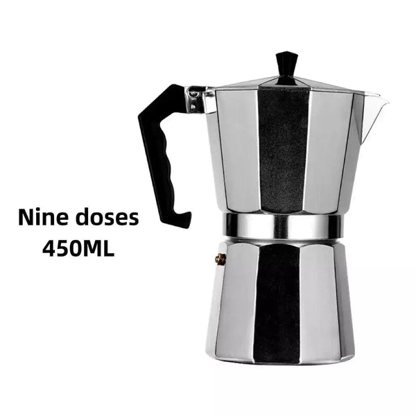 Planet Gates 9cups 450ml Italian Type Coffee Maker Aluminum Mocha Espresso Percolator Pot Coffee Maker Moka Pot Espresso Shot Maker Espresso Machine