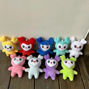 Planet Gates 9pcs / 10cm 9PCS/lot Plush lovelys twice Korean Super Star Plush Toy Cartoon Animal Doll Keychain Pendant Keybuckle PlushToy for Fans