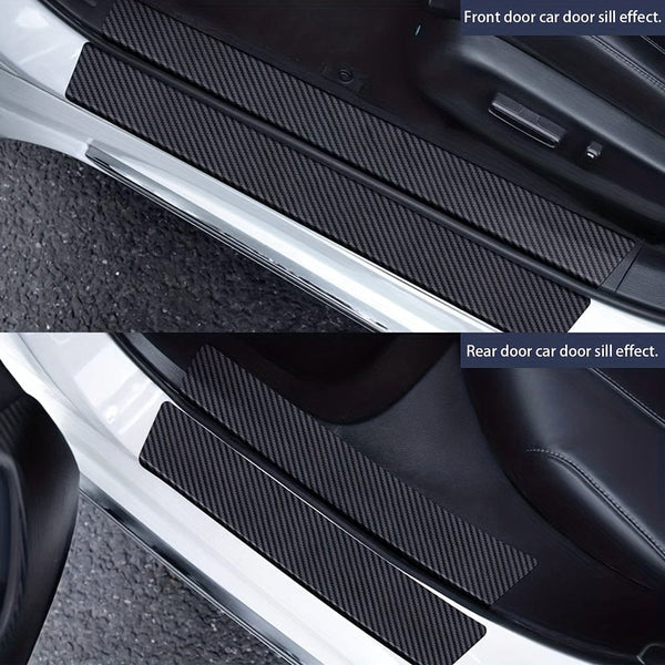 Planet Gates 9pcs 9pcs Car Door Sill Protectors: Carbon Fiber Vinyl Wrap Stickers For Maximum Protection!