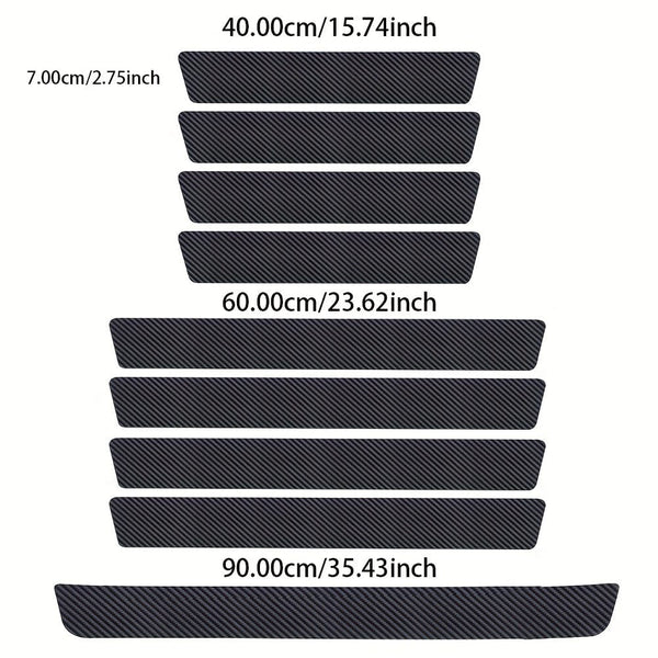 Planet Gates 9pcs 9pcs Car Door Sill Protectors: Carbon Fiber Vinyl Wrap Stickers For Maximum Protection!