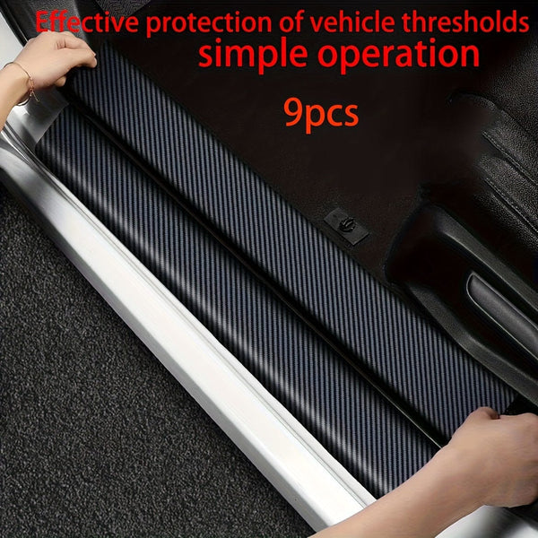 Planet Gates 9pcs 9pcs Car Door Sill Protectors: Carbon Fiber Vinyl Wrap Stickers For Maximum Protection!