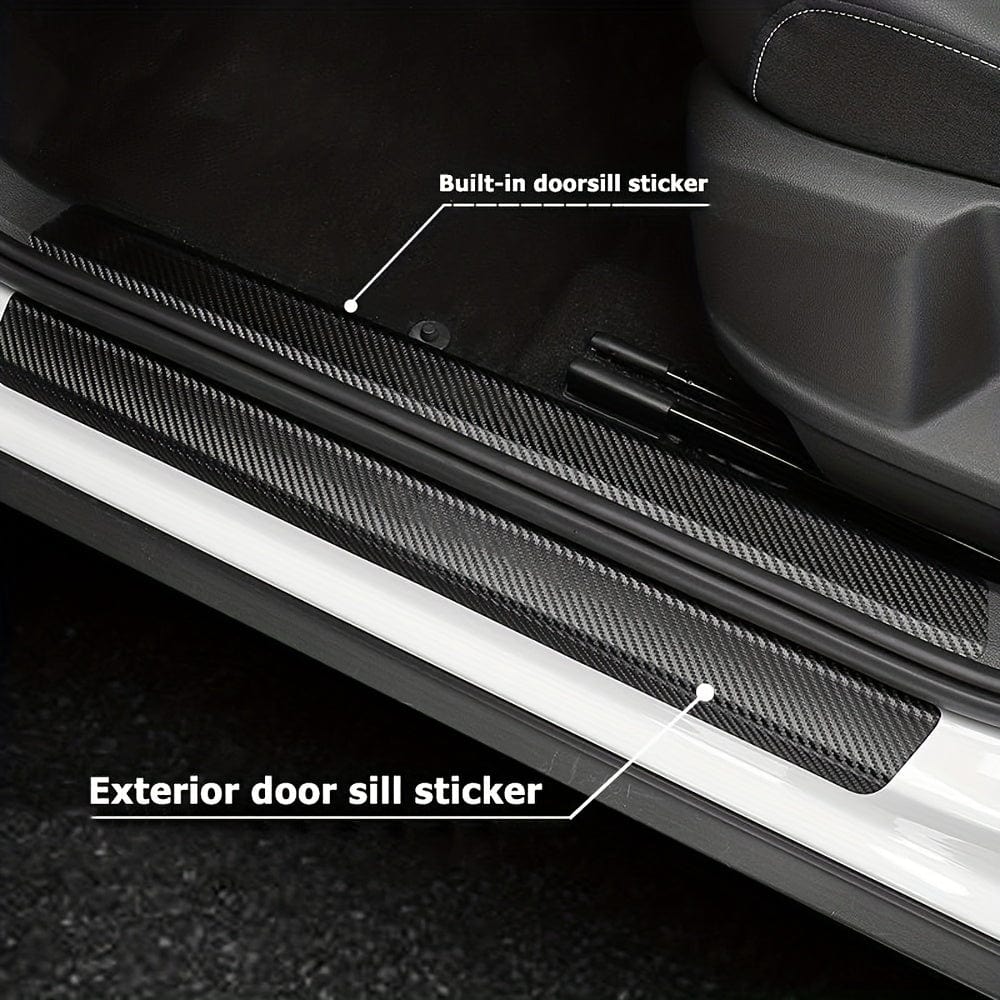 Planet Gates 9pcs 9pcs Car Door Sill Protectors: Carbon Fiber Vinyl Wrap Stickers For Maximum Protection!