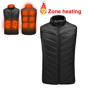 Planet Gates 9Pcs Heated / XL / CHINA X-TIGER 9/2 Places Heated Jacket Men Women USB Electric Thermal Warm Hunting Coat Winter Outdoor Camping Hiking Heated Vest