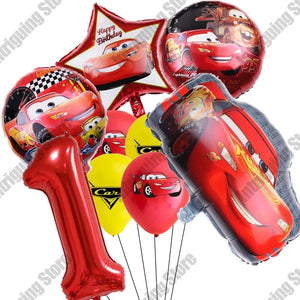 Planet Gates 9pcs set 1 / as picture Disney Cars Lightning McQueen 32" Number Balloon Set   Baby Shower Supplies Birthday Party Decorations Kids Toy Gifts Air Globos