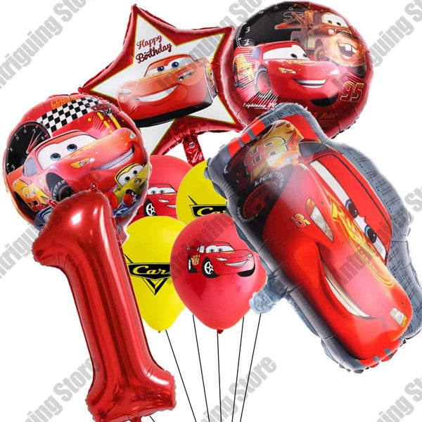 Planet Gates 9pcs set 1 / as picture Disney Cars Lightning McQueen 32" Number Balloon Set   Baby Shower Supplies Birthday Party Decorations Kids Toy Gifts Air Globos