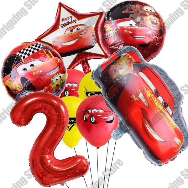Planet Gates 9pcs set 2 / as picture Disney Cars Lightning McQueen 32" Number Balloon Set   Baby Shower Supplies Birthday Party Decorations Kids Toy Gifts Air Globos