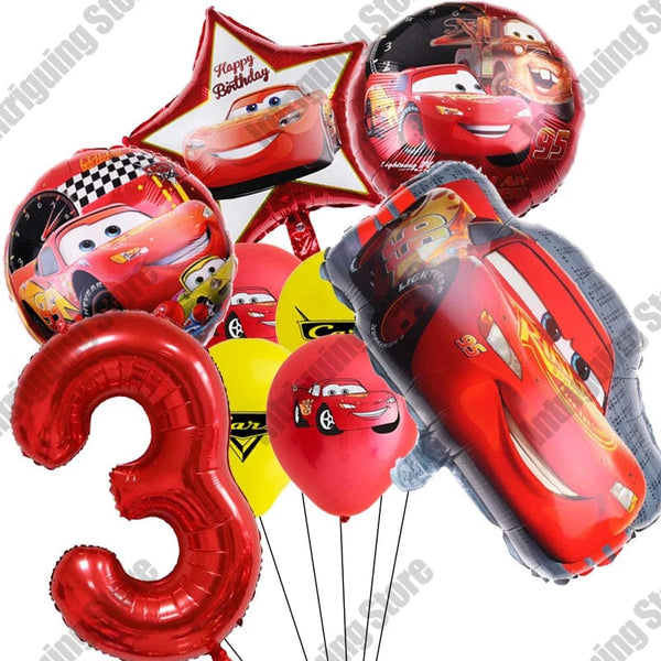 Planet Gates 9pcs set 3 / as picture Disney Cars Lightning McQueen 32" Number Balloon Set   Baby Shower Supplies Birthday Party Decorations Kids Toy Gifts Air Globos