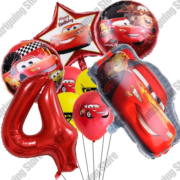 Planet Gates 9pcs set 4 / as picture Disney Cars Lightning McQueen 32" Number Balloon Set   Baby Shower Supplies Birthday Party Decorations Kids Toy Gifts Air Globos