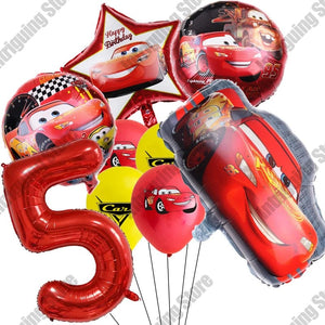 Planet Gates 9pcs set 5 / as picture Disney Cars Lightning McQueen 32" Number Balloon Set   Baby Shower Supplies Birthday Party Decorations Kids Toy Gifts Air Globos