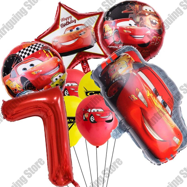 Planet Gates 9pcs set 7 / as picture Disney Cars Lightning McQueen 32" Number Balloon Set   Baby Shower Supplies Birthday Party Decorations Kids Toy Gifts Air Globos