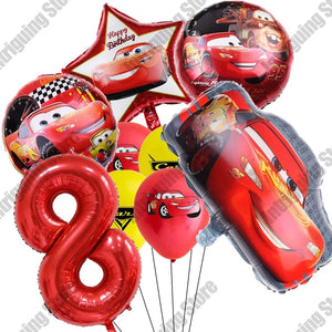 Planet Gates 9pcs set 8 / as picture Disney Cars Lightning McQueen 32" Number Balloon Set   Baby Shower Supplies Birthday Party Decorations Kids Toy Gifts Air Globos