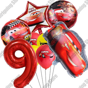 Planet Gates 9pcs set 9 / as picture Disney Cars Lightning McQueen 32" Number Balloon Set   Baby Shower Supplies Birthday Party Decorations Kids Toy Gifts Air Globos
