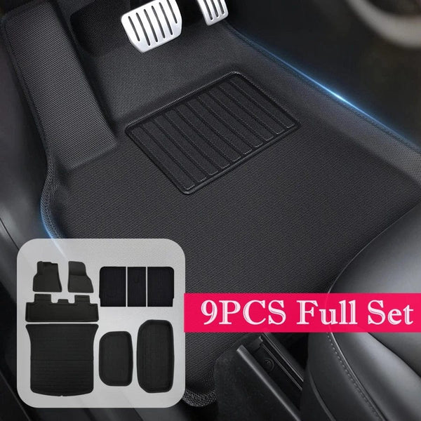 Planet Gates 9PCS Set For Tesla Model Y 2020-2024 5-Seater RHD LHD Floor Mats XPE Fully Anti-Slip All-Weather Trunk Mats for Model Y Car Floor Liners