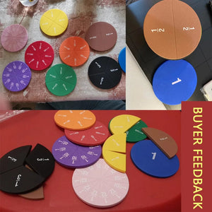 Planet Gates 9Set EVA Round Shaped Fractions Instrument Montessori Math Educational Toys Math Learning Tool Student Teaching Gifts