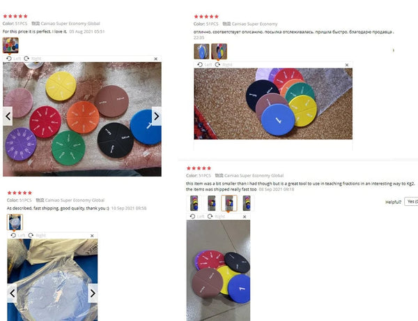 Planet Gates 9Set EVA Round Shaped Fractions Instrument Montessori Math Educational Toys Math Learning Tool Student Teaching Gifts