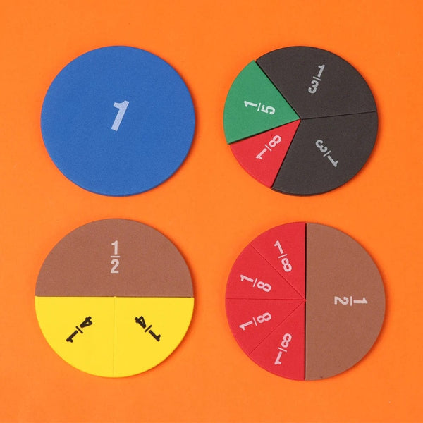 Planet Gates 9Set EVA Round Shaped Fractions Instrument Montessori Math Educational Toys Math Learning Tool Student Teaching Gifts