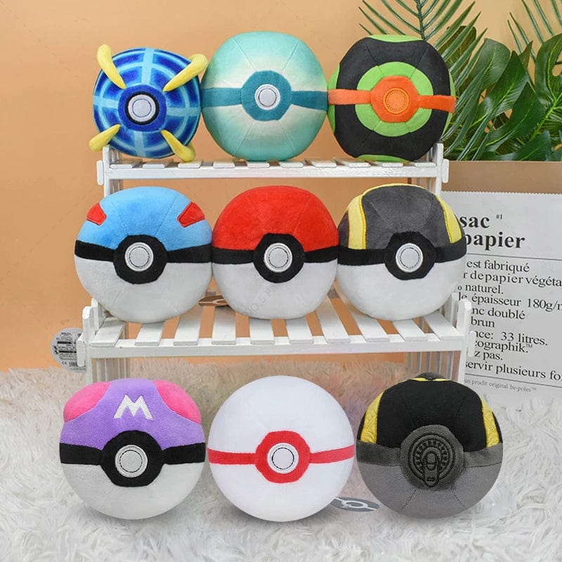 Planet Gates 9Styles Pokemon Plush Pokeball Stuffed Toy Master Ball Poke Ball Great Ball Beast Ball Dusk Ball Hisuian Ultra Ball Peluche Doll