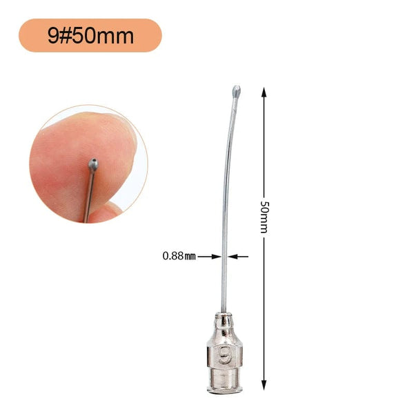 Planet Gates 9x50mm 1Pcs Stainless Steel Birds Feeding Syringe Tube Nozzle Rats and Mice/Parrots/Birds/Poultry/Pets Elbow Gavage Needles