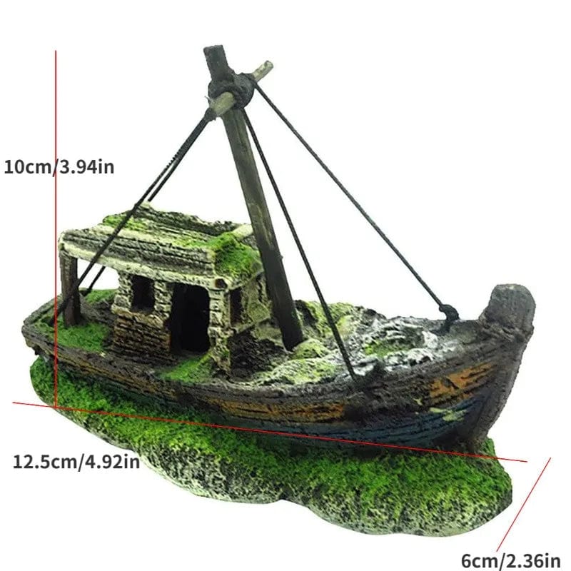 Planet Gates 1PC Aquarium Fish Tank Landscape Pirate Ship Wreck Ship Decor Resin Boat Ornament Aquarium Accessories Decoration