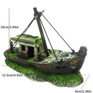 Planet Gates A 1PC Aquarium Fish Tank Landscape Pirate Ship Wreck Ship Decor Resin Boat Ornament Aquarium Accessories Decoration
