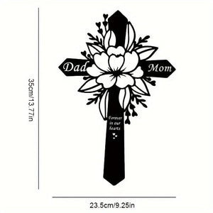Planet Gates A 1pc, Cemetery Memorial Cross Metal Garden Memorial Cross Grave Memorial Dad Mon Grave Decoration Outdoor Garden Courtyard Decoration Metal Stake