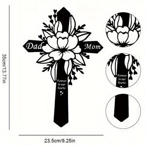 Planet Gates A 1pc, Cemetery Memorial Cross Metal Garden Memorial Cross Grave Memorial Dad Mon Grave Decoration Outdoor Garden Courtyard Decoration Metal Stake