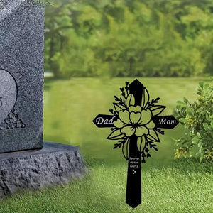 Planet Gates A 1pc, Cemetery Memorial Cross Metal Garden Memorial Cross Grave Memorial Dad Mon Grave Decoration Outdoor Garden Courtyard Decoration Metal Stake
