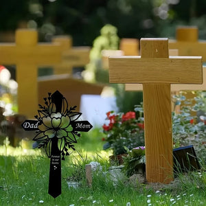 Planet Gates A 1pc, Cemetery Memorial Cross Metal Garden Memorial Cross Grave Memorial Dad Mon Grave Decoration Outdoor Garden Courtyard Decoration Metal Stake