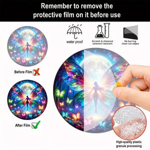 Planet Gates A 1pc, Fairy Suncatcher, Butterfly Elf Dye Plastic Window Hanging, Acrylic Sign, Hanging Ornament, Round Sign, Garland Decor, Holiday Gift (6x6 Inch 15CMx15CM) Window Decor, Wall Decor, Home Decor, Room Decor