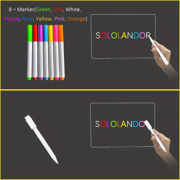 Planet Gates A 1pc Rewritable Message Board Night Light, USB Transparent Acrylic Reminder Board Table Lamp, Cute Room Decor Desktop Decor Gift