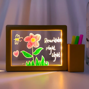 Planet Gates A 1pc Rewritable Message Board Night Light, USB Transparent Acrylic Reminder Board Table Lamp, Cute Room Decor Desktop Decor Gift