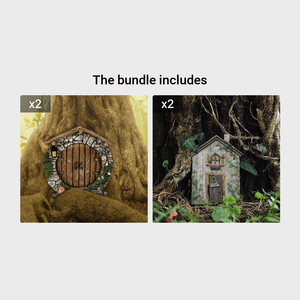 Planet Gates "A"*2+"B"*2 1pc Miniature Fairy Gnome Door - Add a Magical Touch to Your Garden with This Enchanting Sculpture Decor!