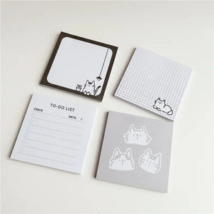 Planet Gates A 50 Sheets Cartoon Brief Strokes Cute Cat Memo Pad Simple Style Kawaii Message Paper Student To Do List Notes School Stationery