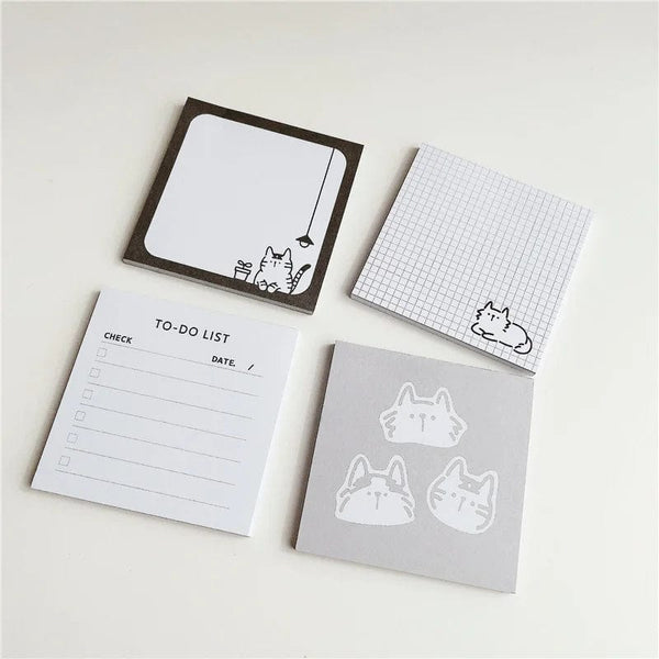 Planet Gates A 50 Sheets Cartoon Brief Strokes Cute Cat Memo Pad Simple Style Kawaii Message Paper Student To Do List Notes School Stationery